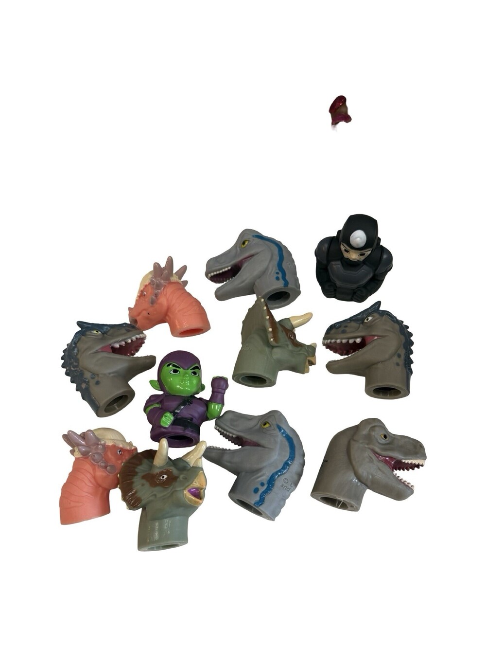 Small Lot Mini Dinosaur Heads Finger Puppet Dinosaur Finger Toys - Picture 2 of 8